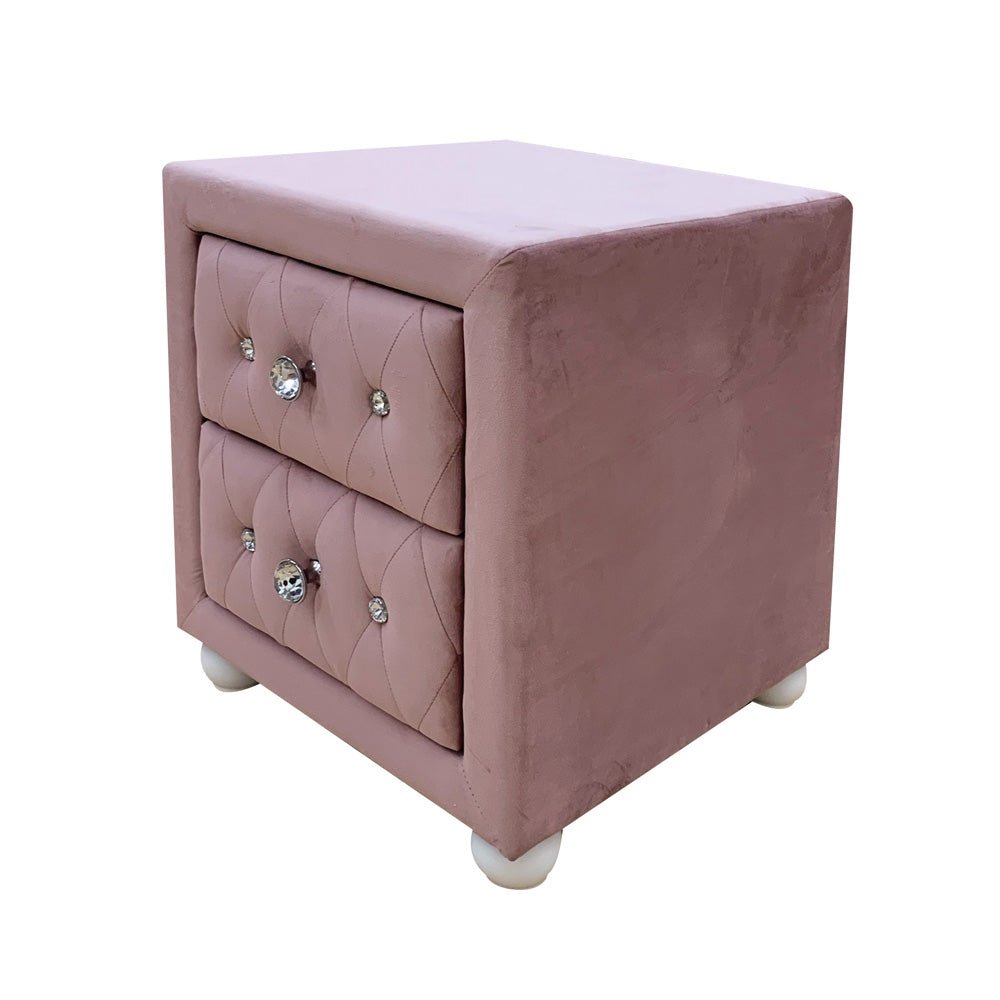 Reggie Nightstand in Pink Fabric
