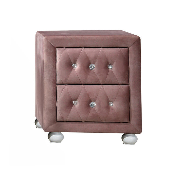 Reggie Nightstand in Pink Fabric