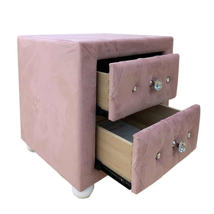 Reggie Nightstand in Pink Fabric