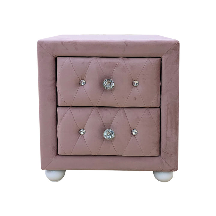 Reggie Nightstand in Pink Fabric