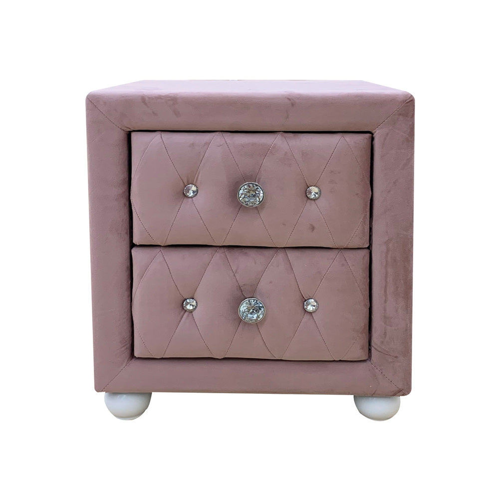 Reggie Nightstand in Pink Fabric