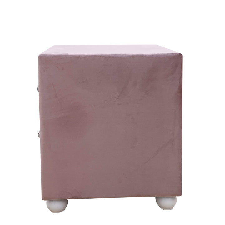 Reggie Nightstand in Pink Fabric