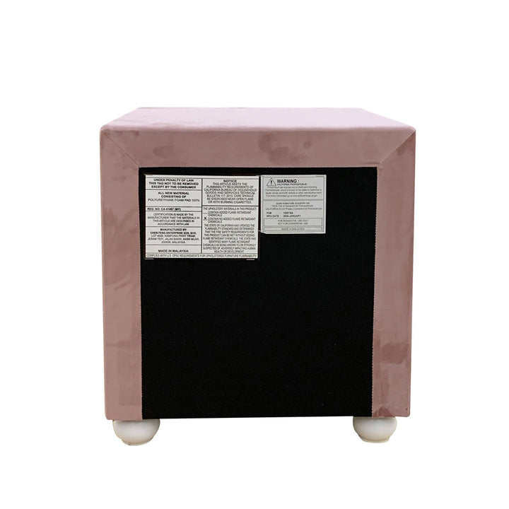 Reggie Nightstand in Pink Fabric