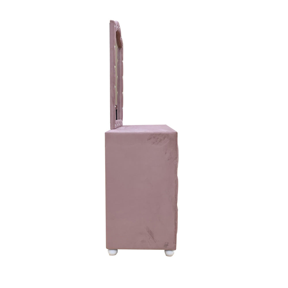 Reggie Mirror in Pink Fabric