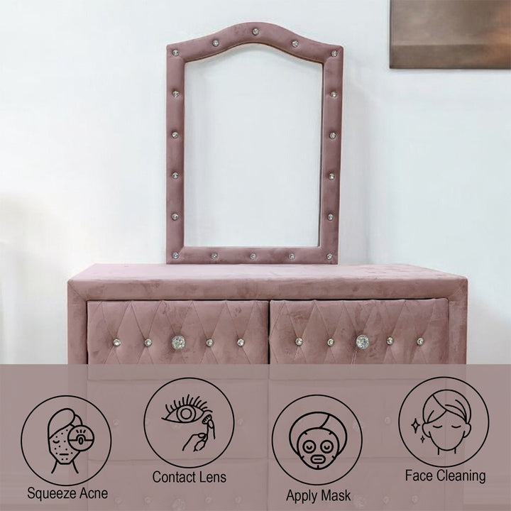 Reggie Mirror in Pink Fabric