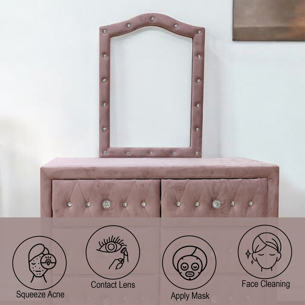 Reggie Mirror in Pink Fabric