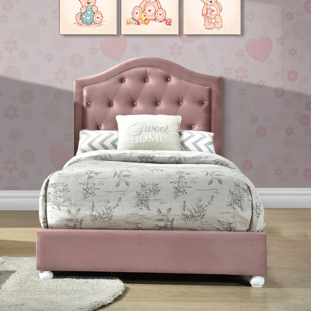 Reggie Full Bed in Pink Fabric