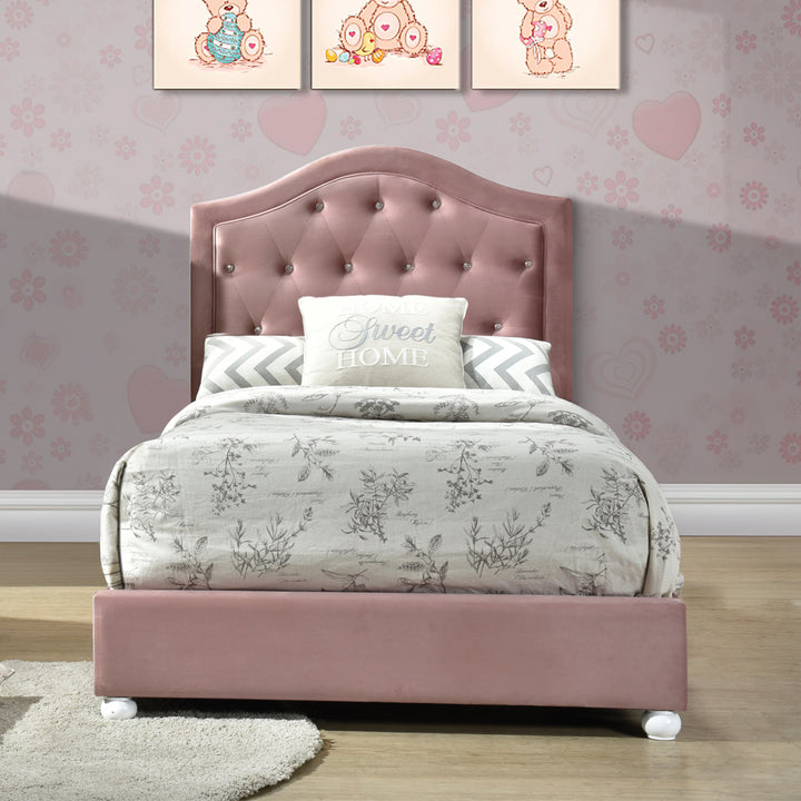 Reggie Full Bed in Pink Fabric
