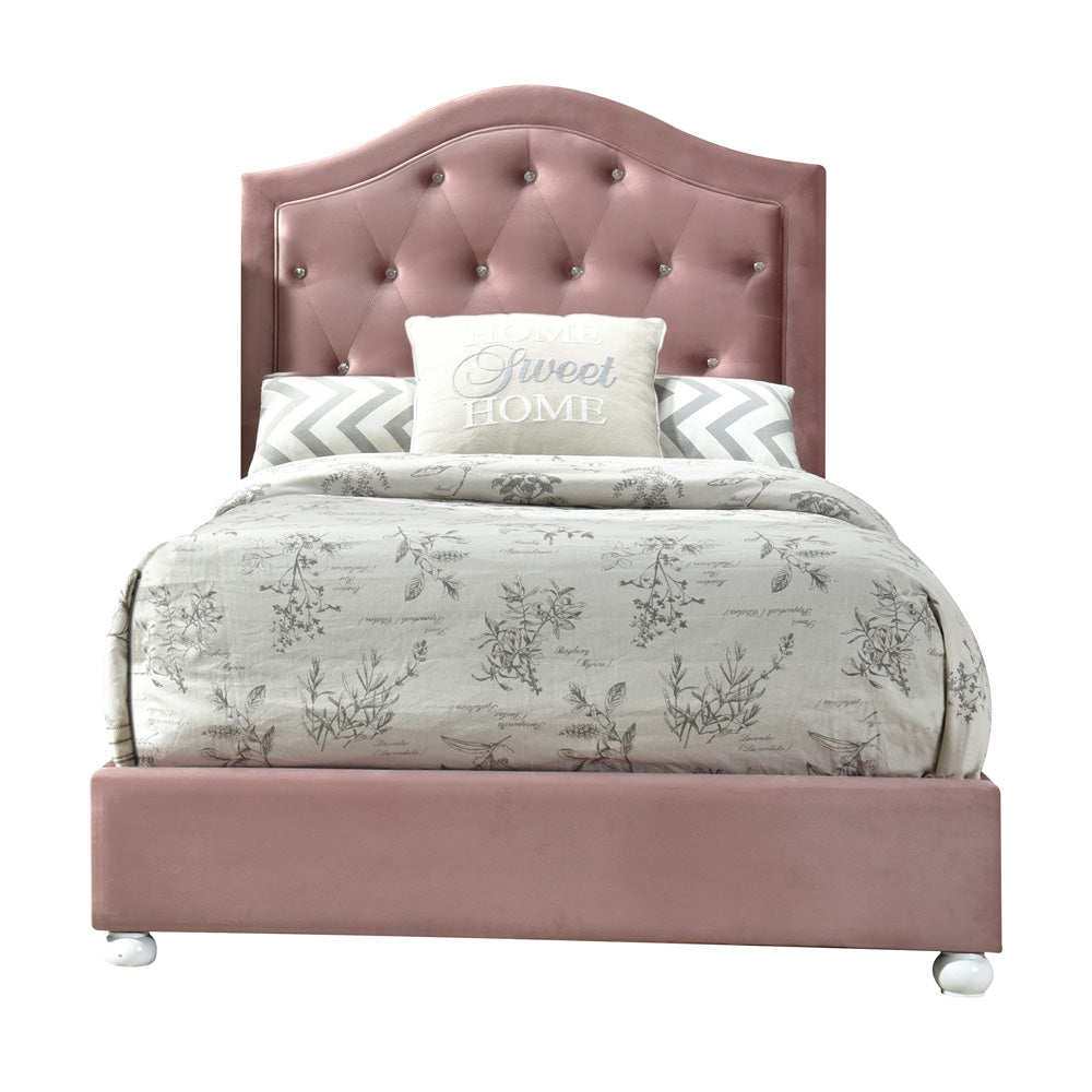 Reggie Full Bed in Pink Fabric