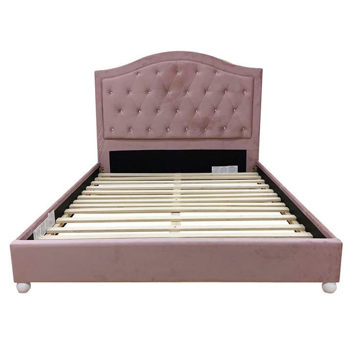 Reggie Full Bed in Pink Fabric
