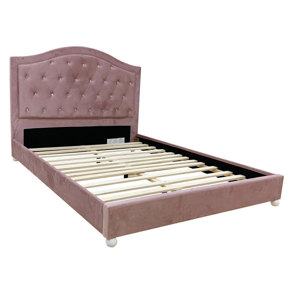 Reggie Full Bed in Pink Fabric