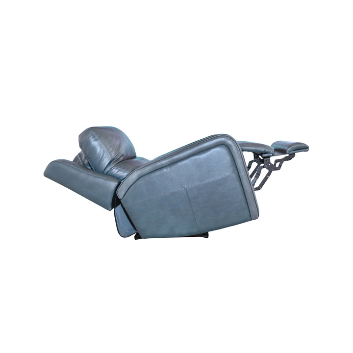Oasis Leather Power Recliner with Power Headrest, Lumbar, Heat &amp; Massage in Storm