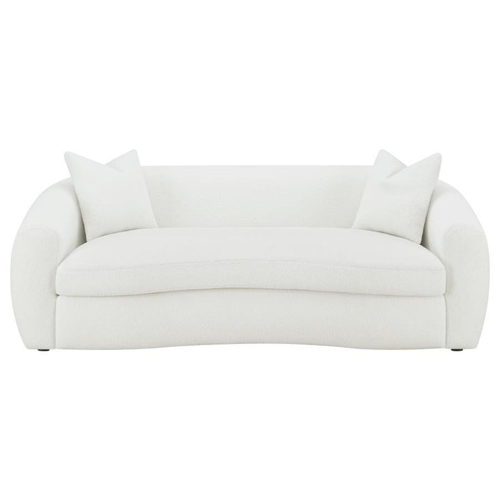 Isabella - 2 Piece Faux Sheepskin Upholstered Sofa Set - Natural