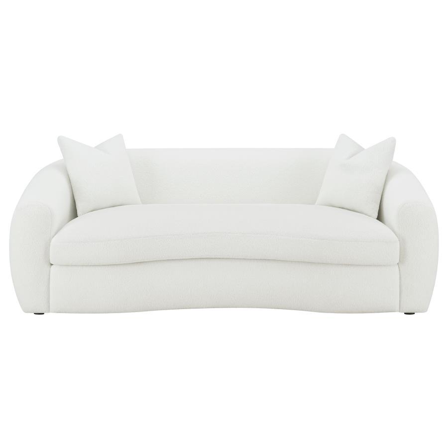 Isabella - 2 Piece Faux Sheepskin Upholstered Sofa Set - Natural