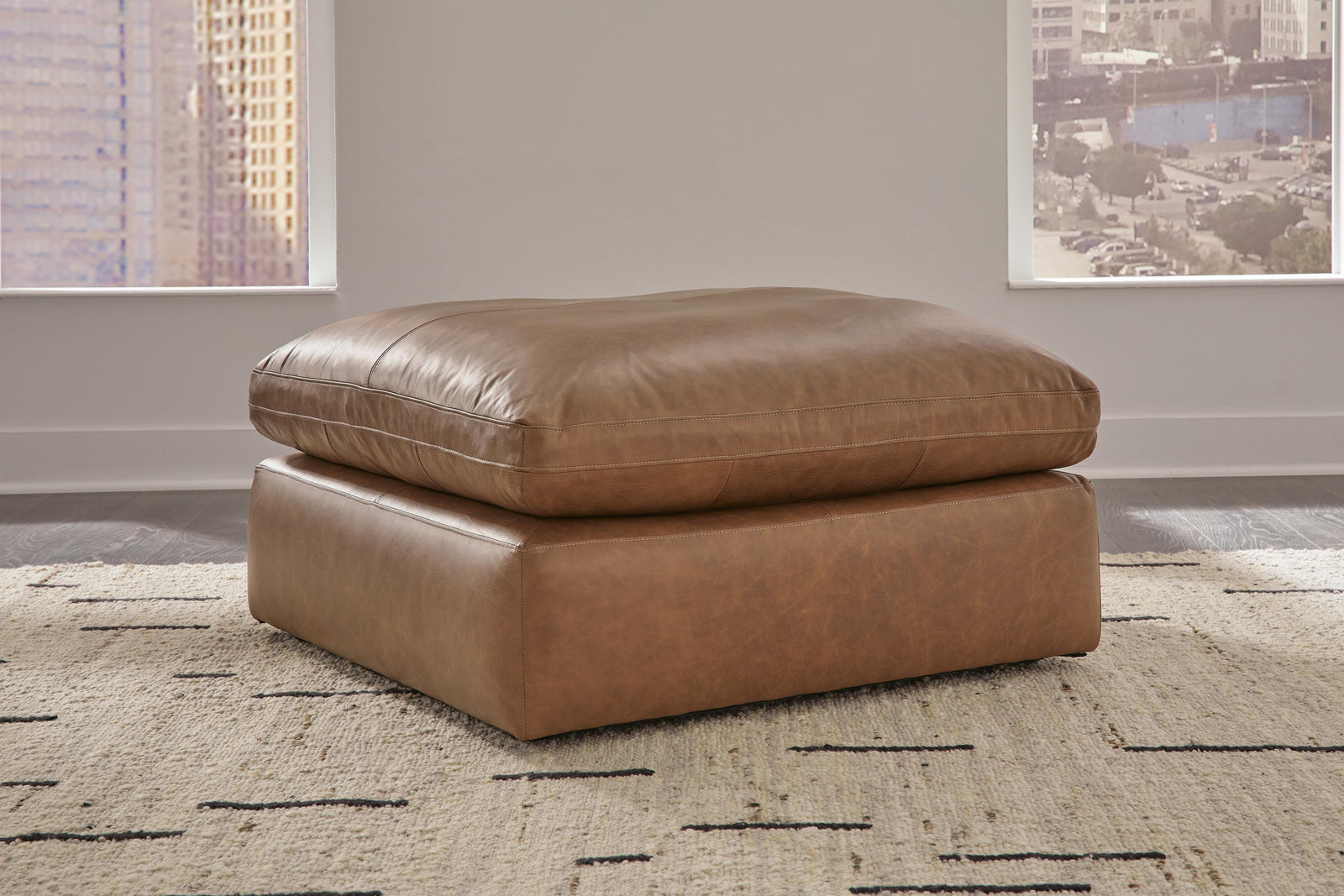 Emilia Oversized Accent Ottoman - Light Brown (2)