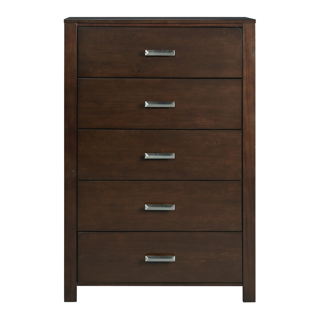Modus Furniture Rv2684A Riva Five Drawer Chest In Chocolate Brown 2024