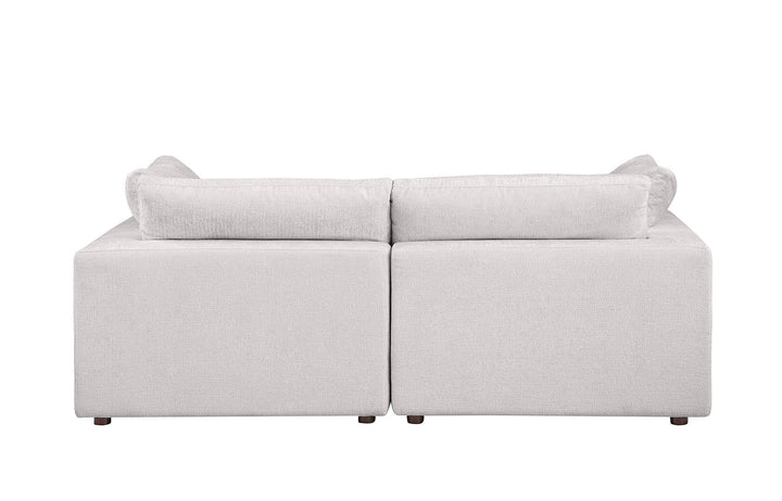 DivanItalia 1100 Modular Loveseat – Top-Grain Italian Leather - Pearl
