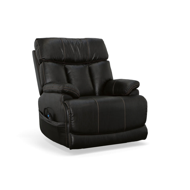 Clive Fabric Power Recliner with Power Headrest &amp; Lumbar in Peppercorn