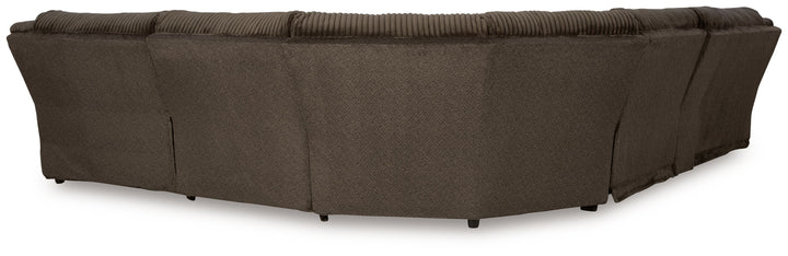 Top Tier - 6-Piece Reclining Sectional With Raf Press Back Chaise - Chocolate by Ashley Furniture product image