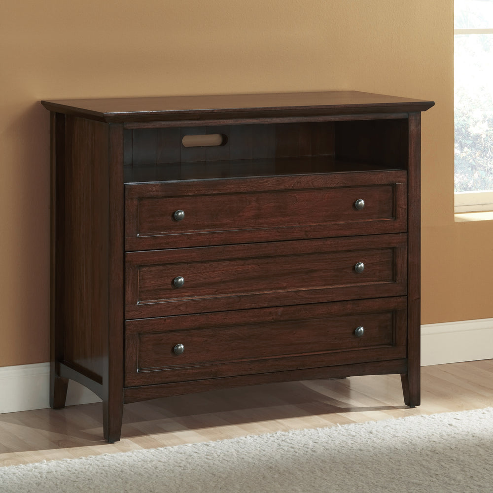Modus Furniture 4N3589 Paragon Three Drawer Media Chest In Truffle