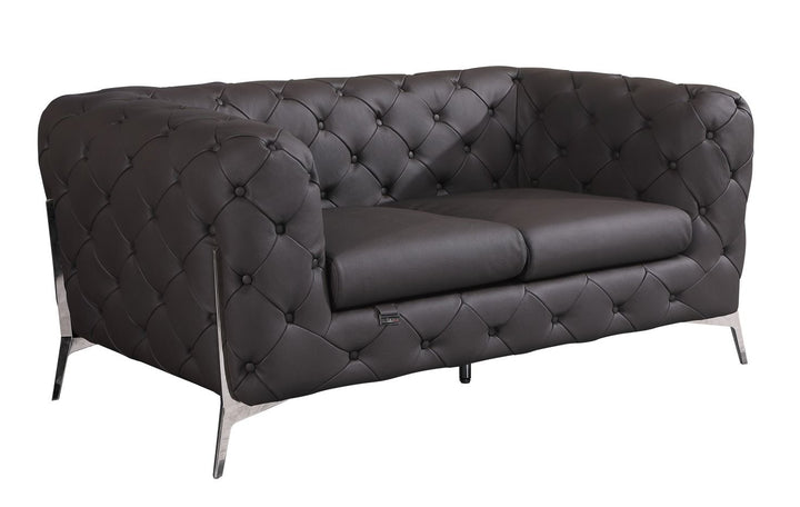 Global United Furniture DivanItalia 970 Italian Leather Brown Loveseat