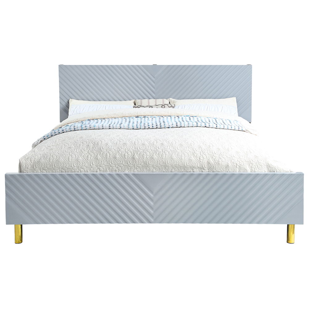 Gaines - Queen Bed - Gray High Gloss