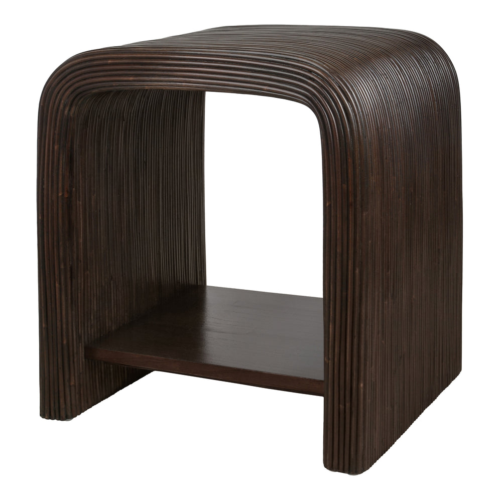 Kyran Rattan Side/End Table - Espresso Brown