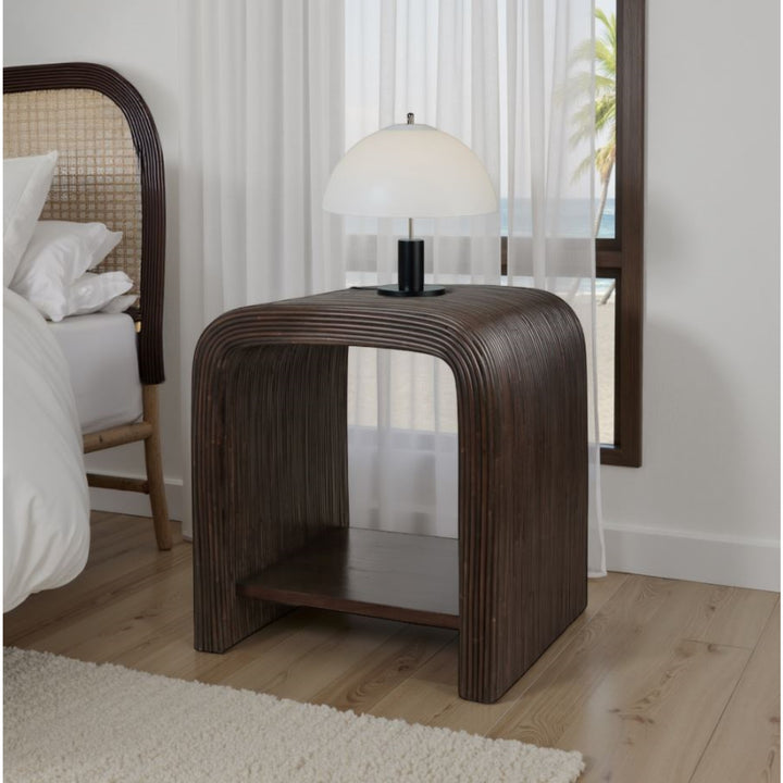 Kyran Rattan Side/End Table - Espresso Brown - view 3