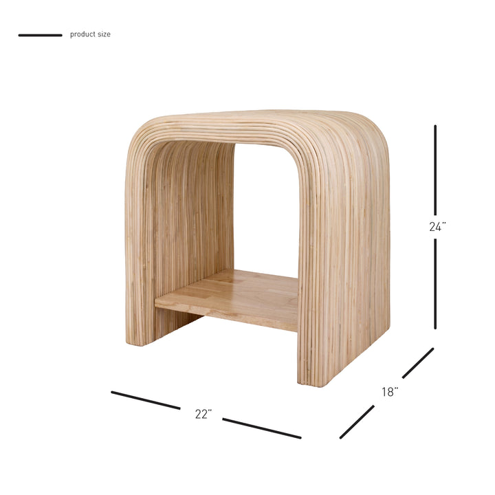 Kyran Rattan Side/End Table - Natural - view 2