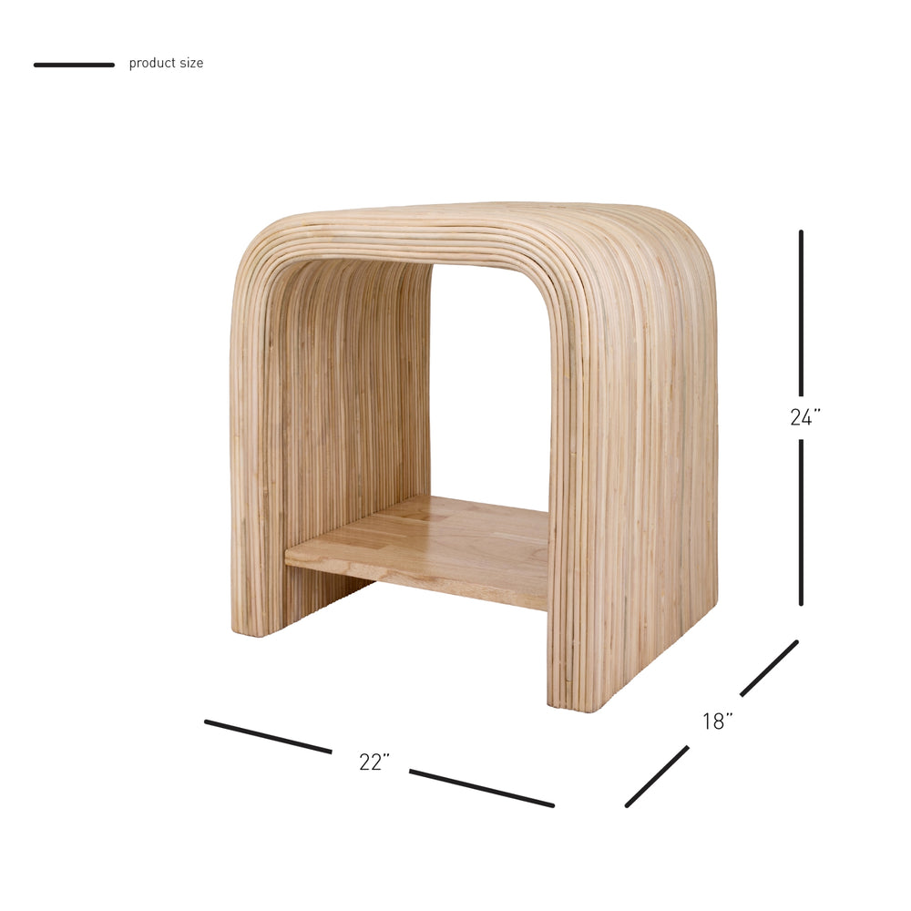 Kyran Rattan Side/End Table - Natural - view 2