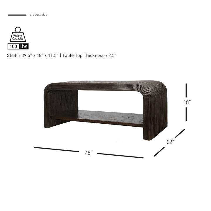 Kyran Rattan Coffee Table - Espresso Brown - view 2