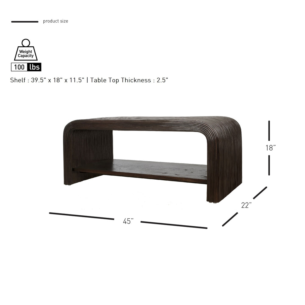 Kyran Rattan Coffee Table - Espresso Brown - view 2