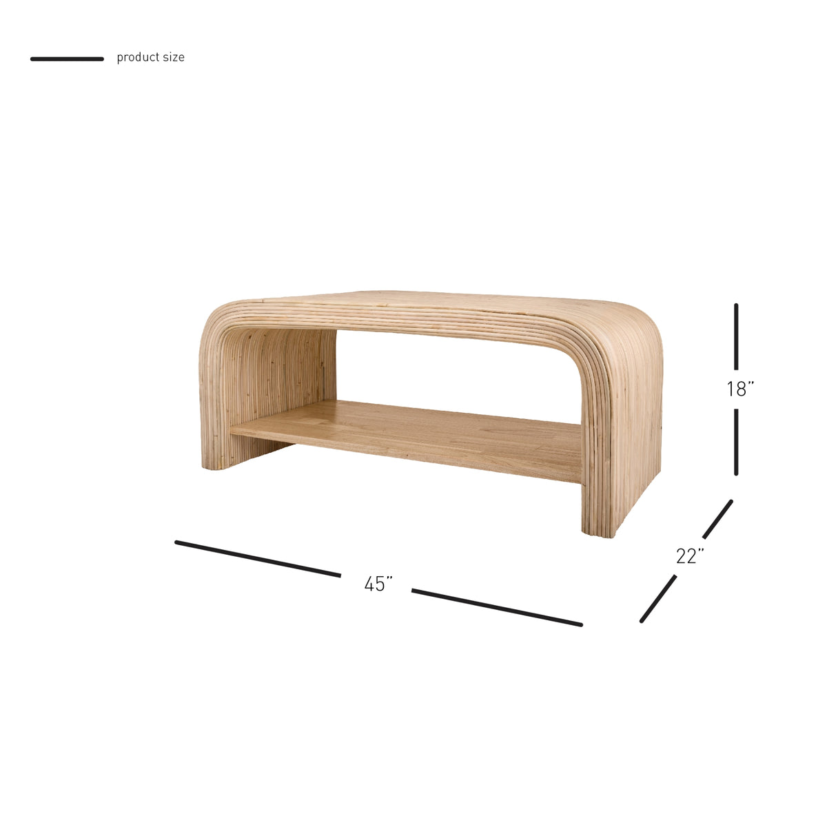 Kyran Rattan Coffee Table - Natural - view 2