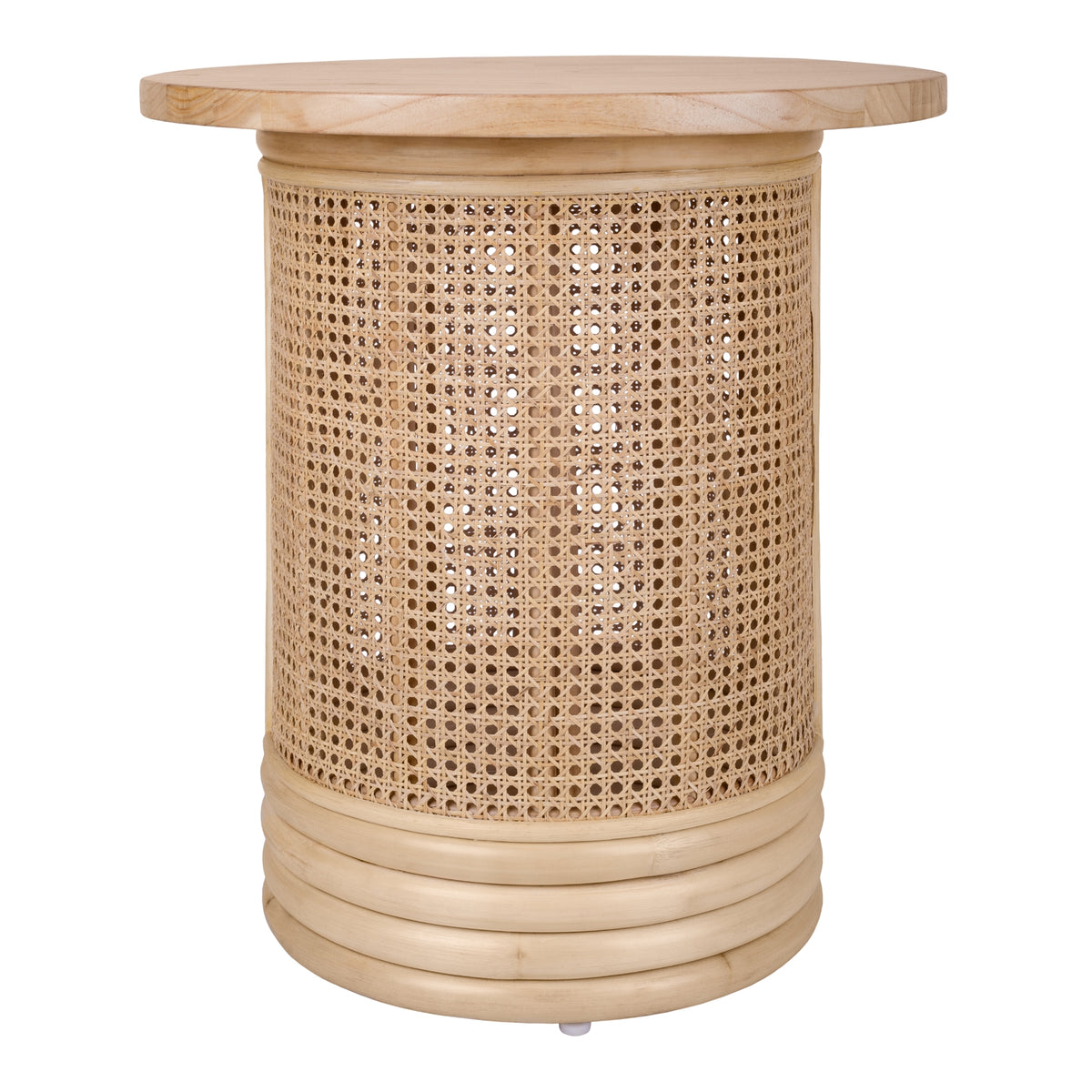 Brisa Rattan Side/End Table with Wood Top - Natural