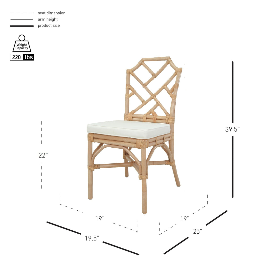 Kara Rattan Dining Side Chair - Natural - view 2