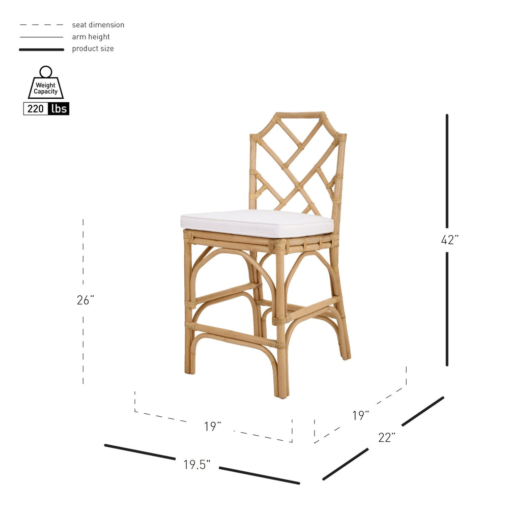 Kara Rattan Counter Stool - Natural - view 2