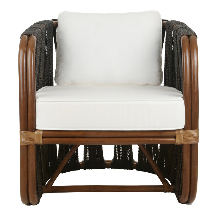 Shanaya Rattan Accent Arm Chair with Abaca - Cane Brown - view 4