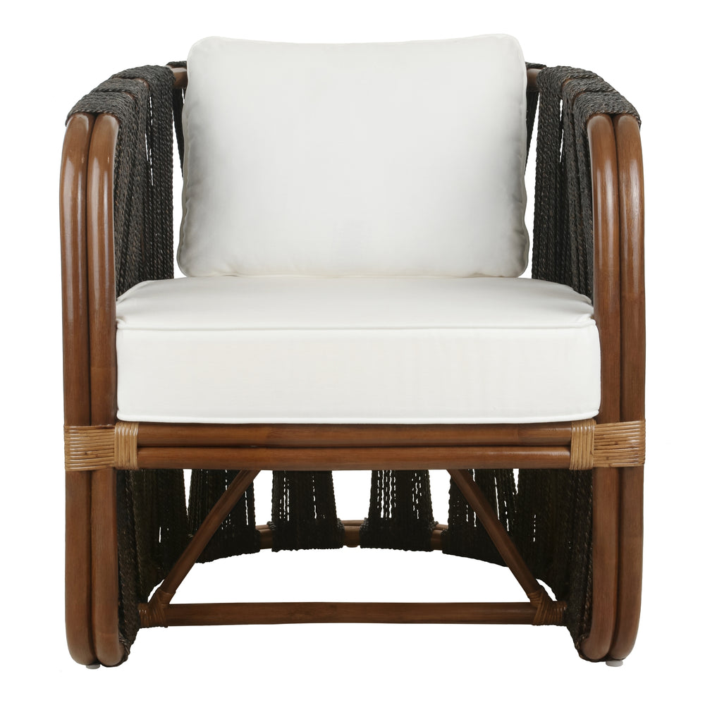 Shanaya Rattan Accent Arm Chair with Abaca - Cane Brown - view 4