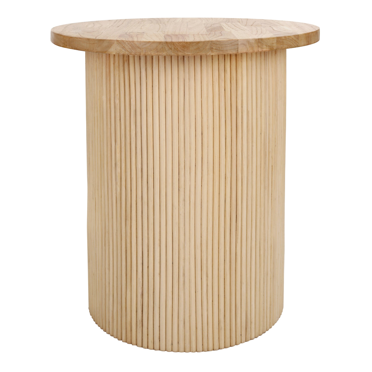 Kiefer Rattan Side/End Table with Wood Top - Natural