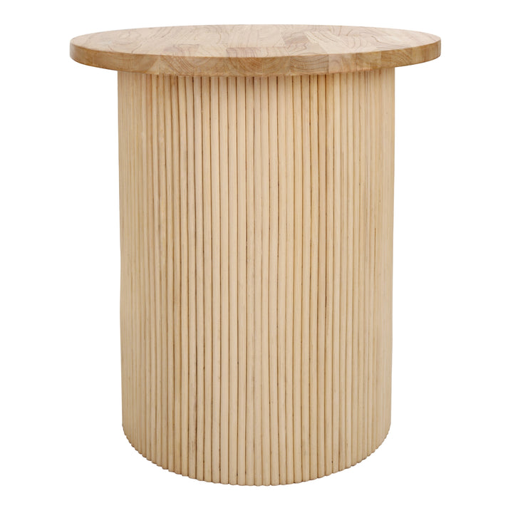 Kiefer Rattan Side/End Table with Wood Top - Natural