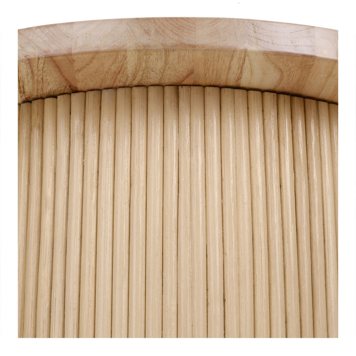 Kiefer Rattan Side/End Table with Wood Top - Natural - view 4