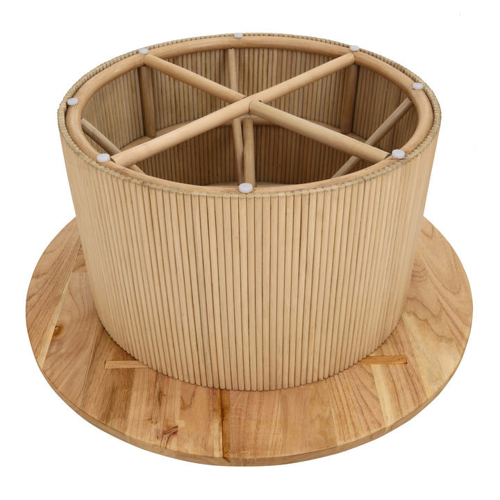 Kiefer Rattan Coffee Table with Wood Top - Natural - view 5