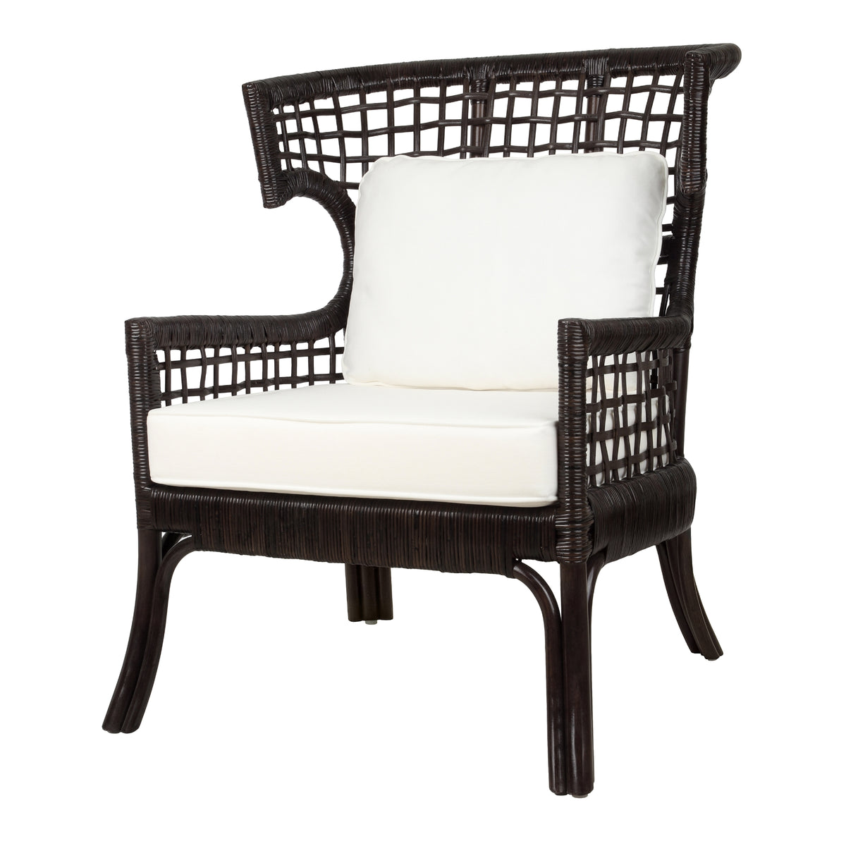 Zelma Rattan Accent Arm Chair - Espresso Brown