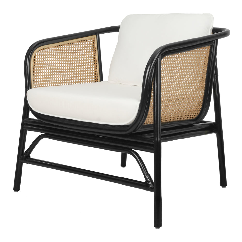 Quilla Rattan Accent Arm Chair - Black/Natural