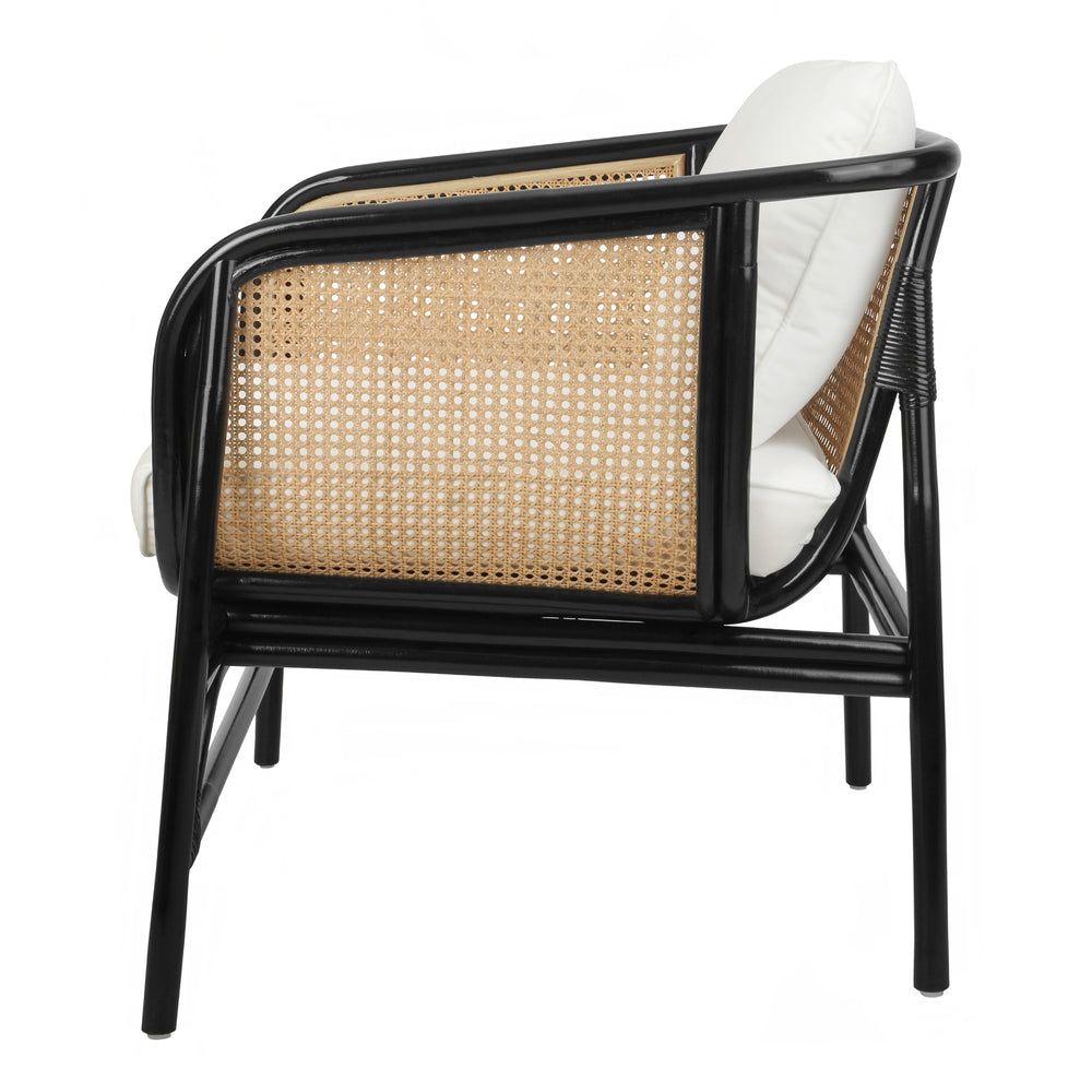Quilla Rattan Accent Arm Chair - Black/Natural - view 5