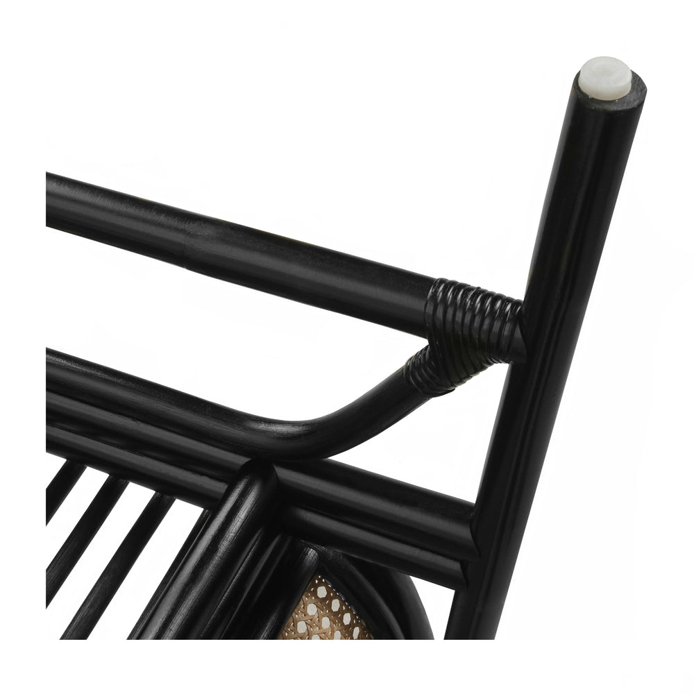 Quilla Rattan Accent Arm Chair - Black/Natural - view 11