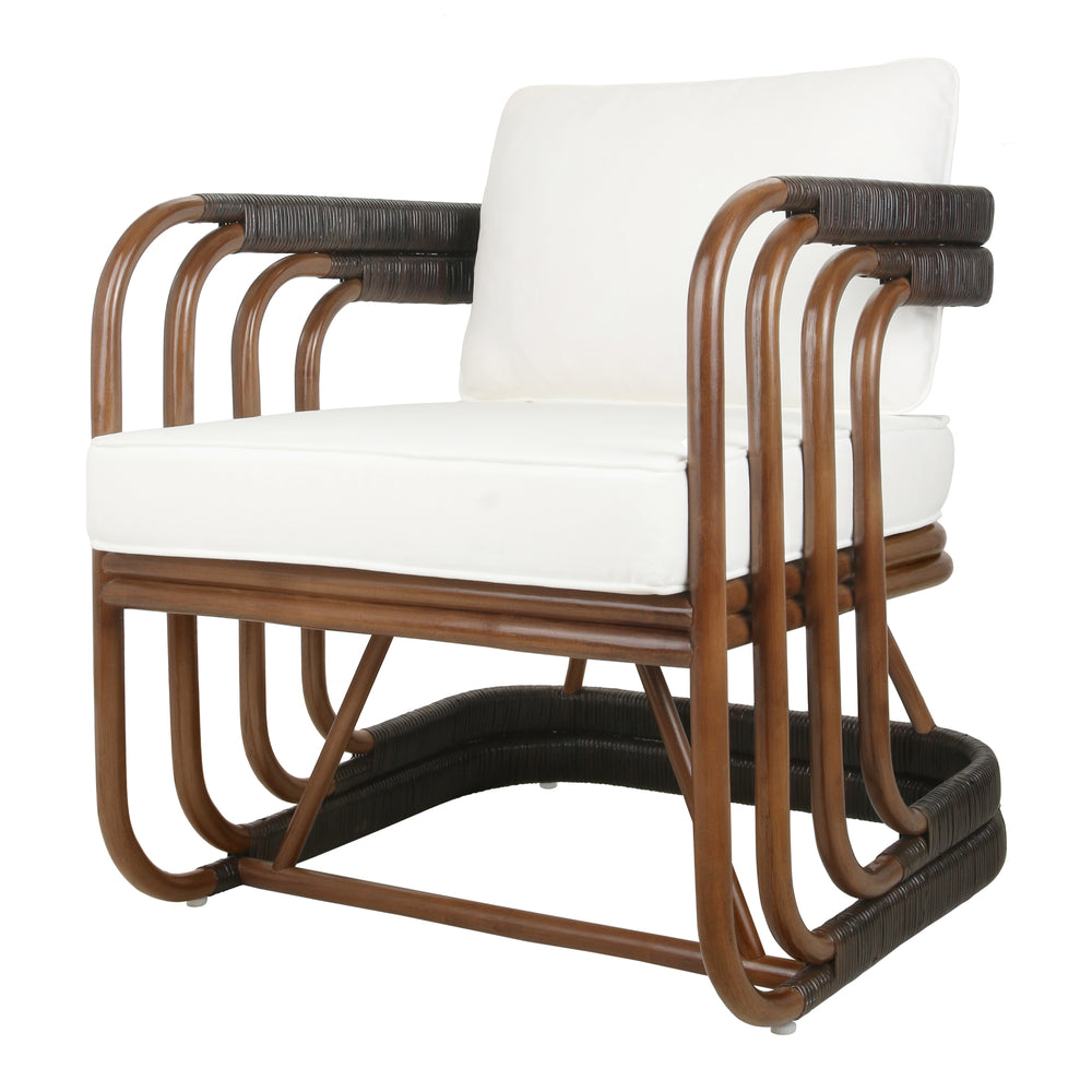 Kimori Rattan Accent Arm Chair - Cane Brown/Espresso Brown