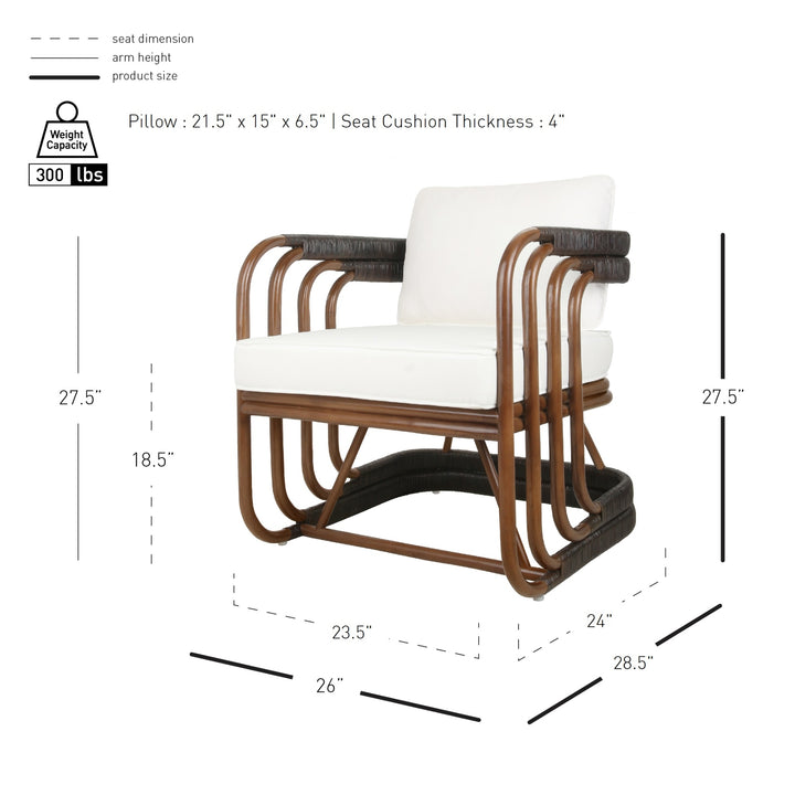 Kimori Rattan Accent Arm Chair - Cane Brown/Espresso Brown - view 2