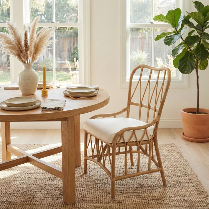 Ayanna Rattan Dining Side Chair - Natural Wheat - view 3