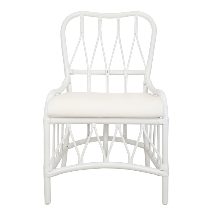 Ayanna Rattan Dining Side Chair - White - view 4